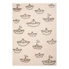 Zala Living Tapis enfant Paper Boat Sammy - Fibres synthétiques - Blanc crème / Marron