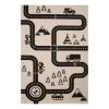 Zala Living Tapis enfant Road Map Charly - Fibres synthétiques - Beige / Noir