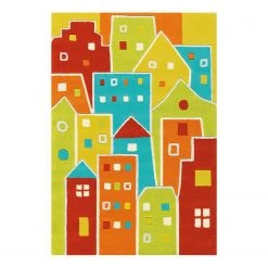 Arte Espina Tapis enfant Glowy Houses - Fibres synthétiques - Multicolore