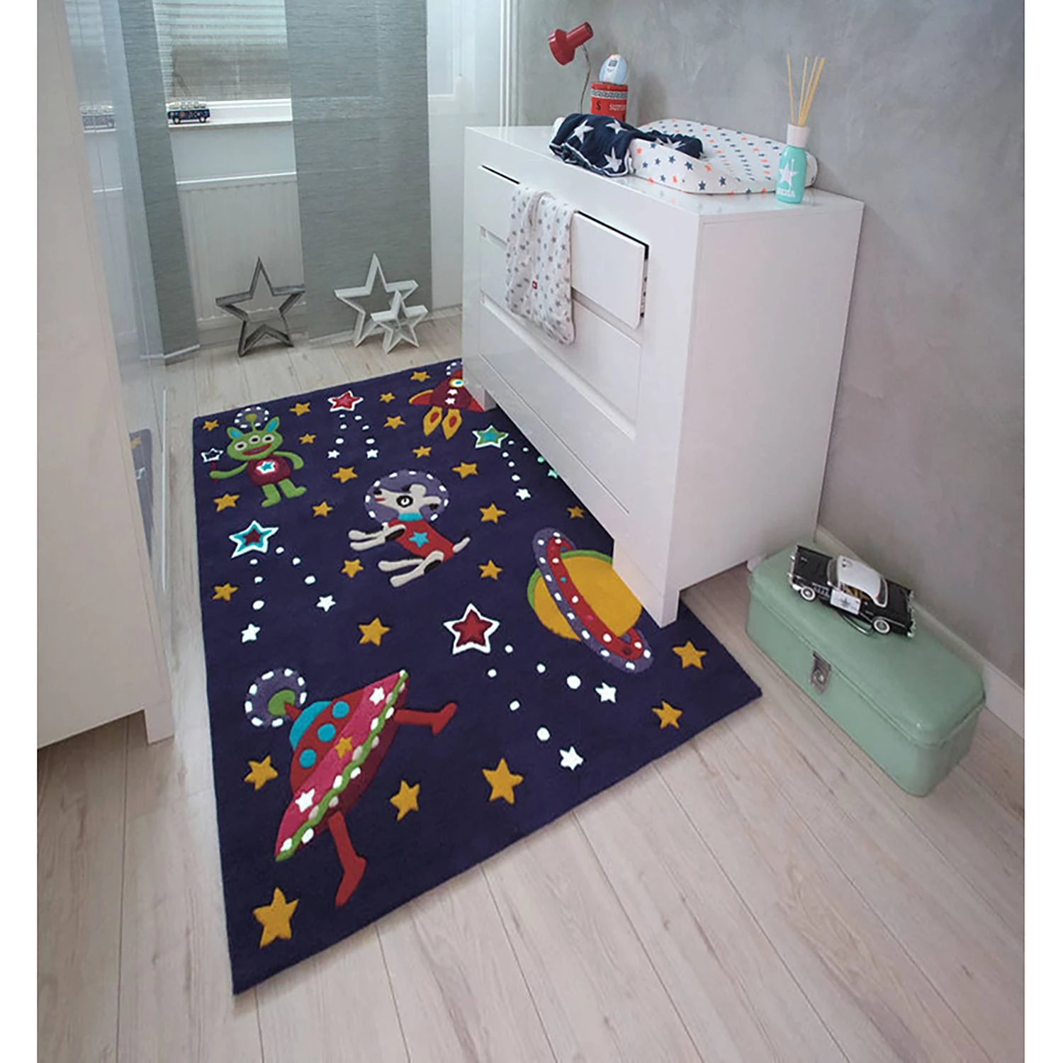 Arte Espina Tapis enfant Glowy Space - Fibres synthétiques - Violet / Multicolore 2 Arte Espina Tapis enfant Glowy Space - Fibres synthétiques - Violet / Multicolore – Image 2