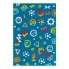 Arte Espina Tapis enfant Glowy Icons - Fibres synthétiques - Bleu / Multicolore