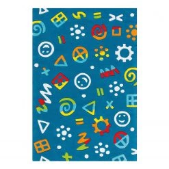 Arte Espina Tapis enfant Glowy Icons - Fibres synthétiques - Bleu / Multicolore