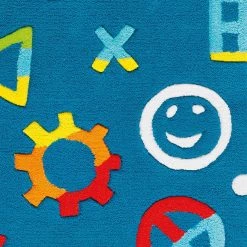 Arte Espina Tapis enfant Glowy Icons - Fibres synthétiques - Bleu / Multicolore -Tapis enfant Soldes 1000158348 190214 06194400104 GALLERYIMAGES P000000001000158348