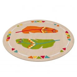 Arte Espina Tapis enfant Glowy Feathers - Fibres synthétiques - Beige / Multicolore -Tapis enfant Soldes 1000158361 190214 06194500158 GALLERYIMAGES P000000001000158361