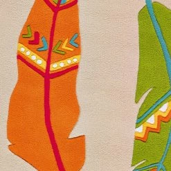 Arte Espina Tapis enfant Glowy Feathers - Fibres synthétiques - Beige / Multicolore -Tapis enfant Soldes 1000158361 190214 06194500159 GALLERYIMAGES P000000001000158361