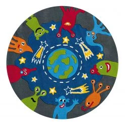 Arte Espina Tapis enfant Glowy Monster - Fibres synthétiques - Multicolore