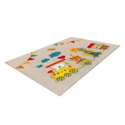 Arte Espina Tapis enfant Move Train - Fibres synthétiques - Beige / Multicolore - 120 x 170 cm -Tapis enfant Soldes 1000158512 190214 06204200774 GALLERYIMAGES P000000001000158512