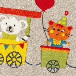 Arte Espina Tapis enfant Move Train - Fibres synthétiques - Beige / Multicolore - 120 x 170 cm -Tapis enfant Soldes 1000158512 190214 06204200776 GALLERYIMAGES P000000001000158512