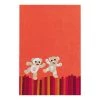 Arte Espina Tapis enfant Joy Teddy - Fibres synthétiques - Rouge orangé / Beige