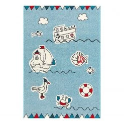 Arte Espina Tapis enfant Move Sea - Fibres synthétiques - Bleu clair - 120 x 170 cm