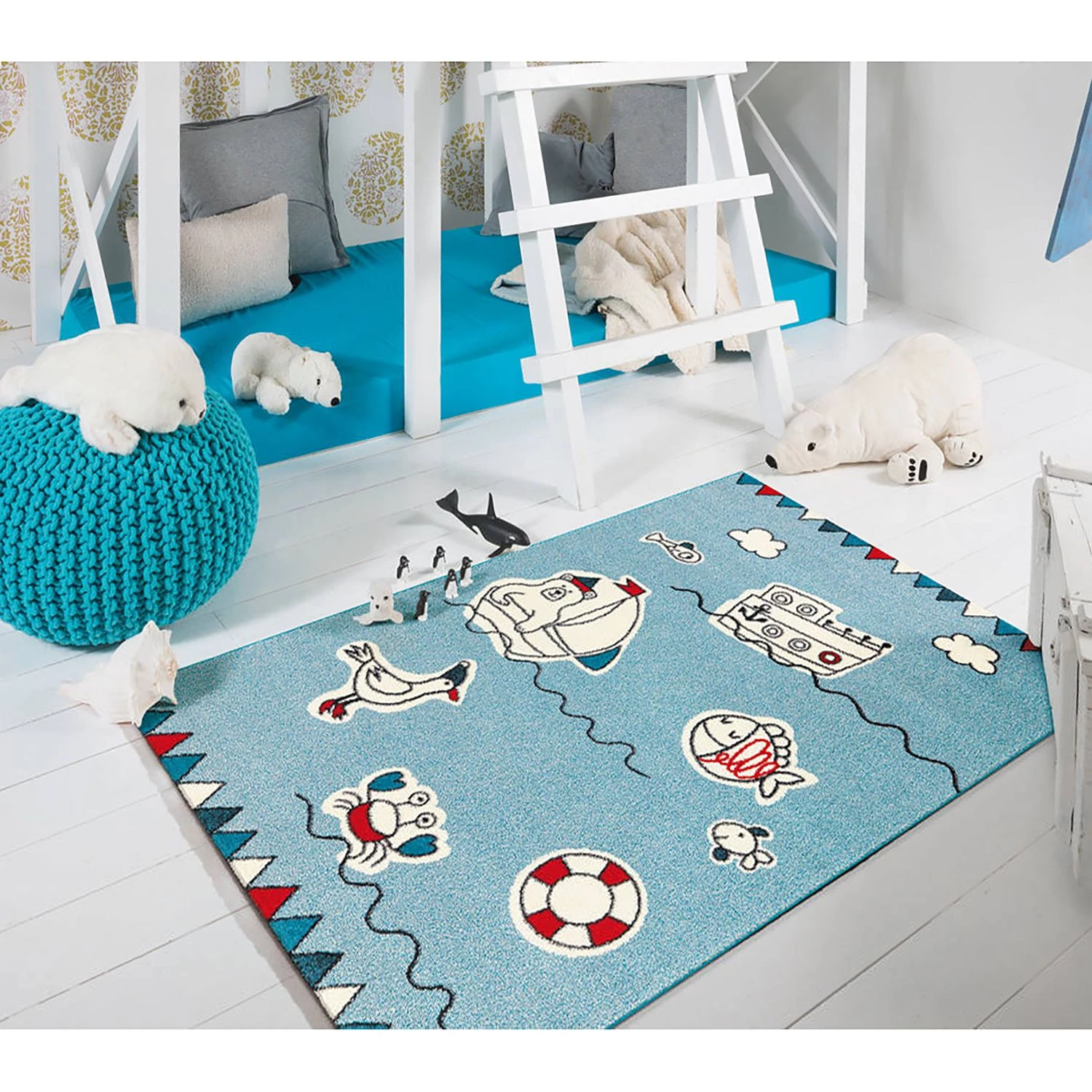 Arte Espina Tapis enfant Move Sea - Fibres synthétiques - Bleu clair - 120 x 170 cm 2 Arte Espina Tapis enfant Move Sea - Fibres synthétiques - Bleu clair - 120 x 170 cm – Image 2