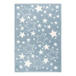 Kayoom Tapis enfant Australia Tamworth - Fibres synthétiques - Bleu Gris - 80 x 150 cm