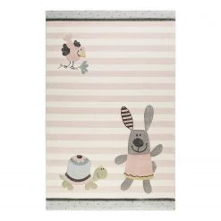 Sigikid Tapis enfant Happy Friends - Tissu - Abricot pastel - 120 x 170 cm