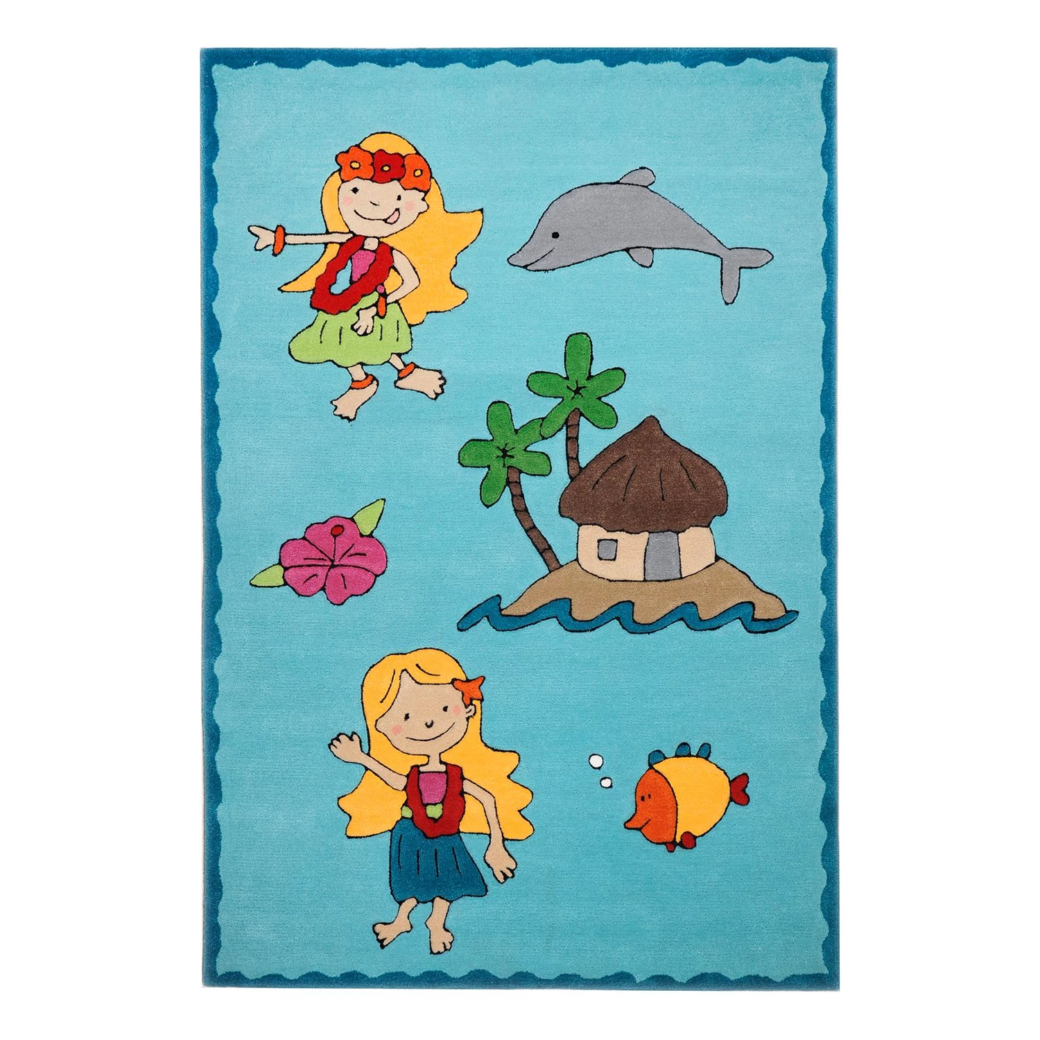 THEKO die markenteppiche Tapis enfant Honolulu - Tissu - Turquoise - 100 x 160 cm 1 THEKO die markenteppiche Tapis enfant Honolulu - Tissu - Turquoise - 100 x 160 cm