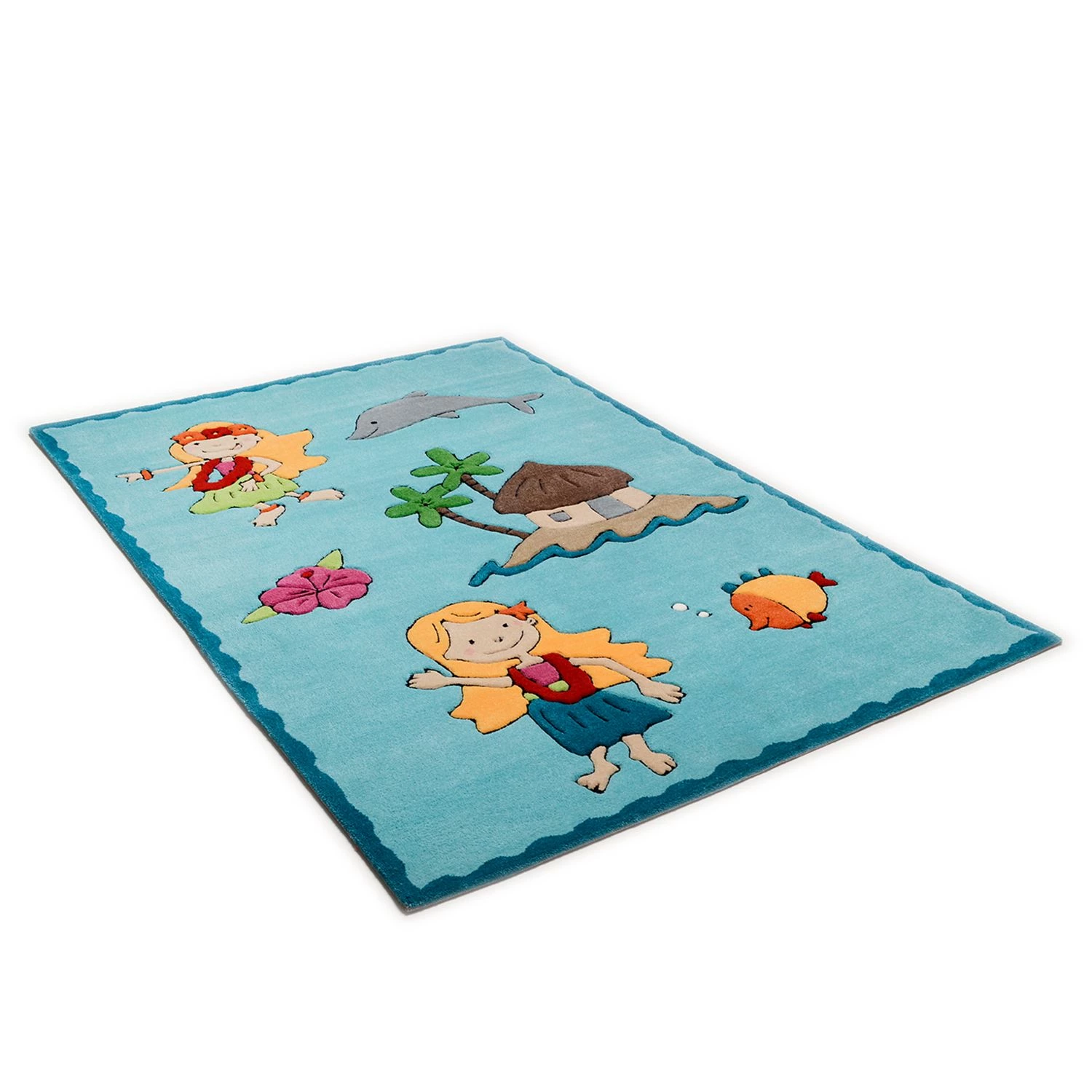THEKO die markenteppiche Tapis enfant Honolulu - Tissu - Turquoise - 100 x 160 cm 2 THEKO die markenteppiche Tapis enfant Honolulu - Tissu - Turquoise - 100 x 160 cm – Image 2