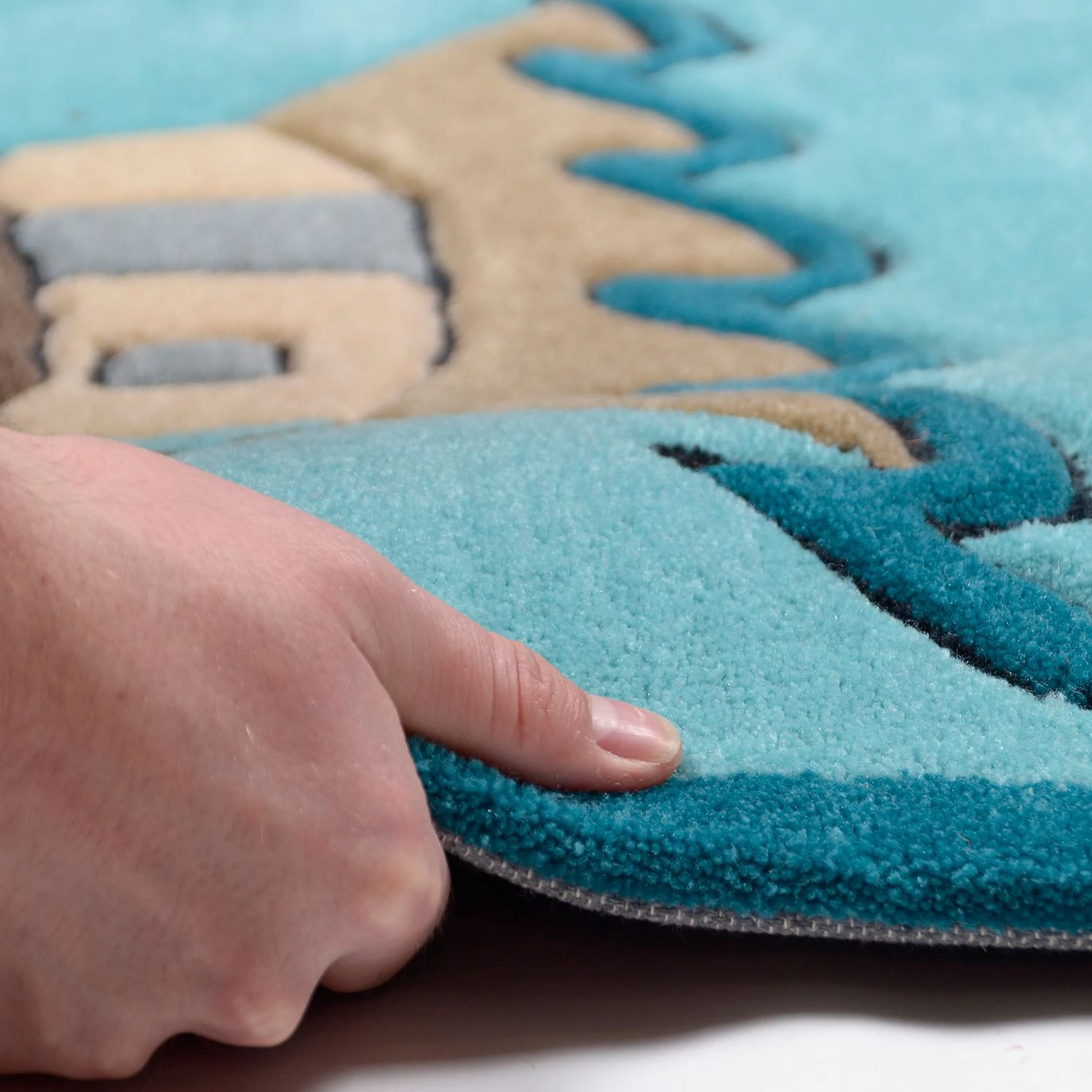 THEKO die markenteppiche Tapis enfant Honolulu - Tissu - Turquoise - 100 x 160 cm 3 THEKO die markenteppiche Tapis enfant Honolulu - Tissu - Turquoise - 100 x 160 cm – Image 3