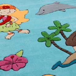 THEKO die markenteppiche Tapis enfant Honolulu - Tissu - Turquoise - 100 x 160 cm 8 THEKO die markenteppiche Tapis enfant Honolulu - Tissu - Turquoise - 100 x 160 cm -Tapis enfant Soldes 1000174697 190715 16133100013 DETAILS P000000001000174697