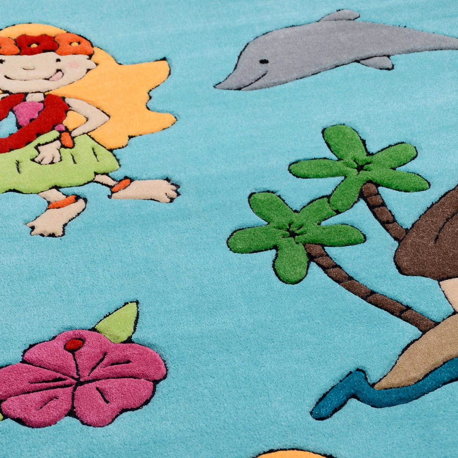 THEKO die markenteppiche Tapis enfant Honolulu - Tissu - Turquoise - 100 x 160 cm 4 THEKO die markenteppiche Tapis enfant Honolulu - Tissu - Turquoise - 100 x 160 cm – Image 4