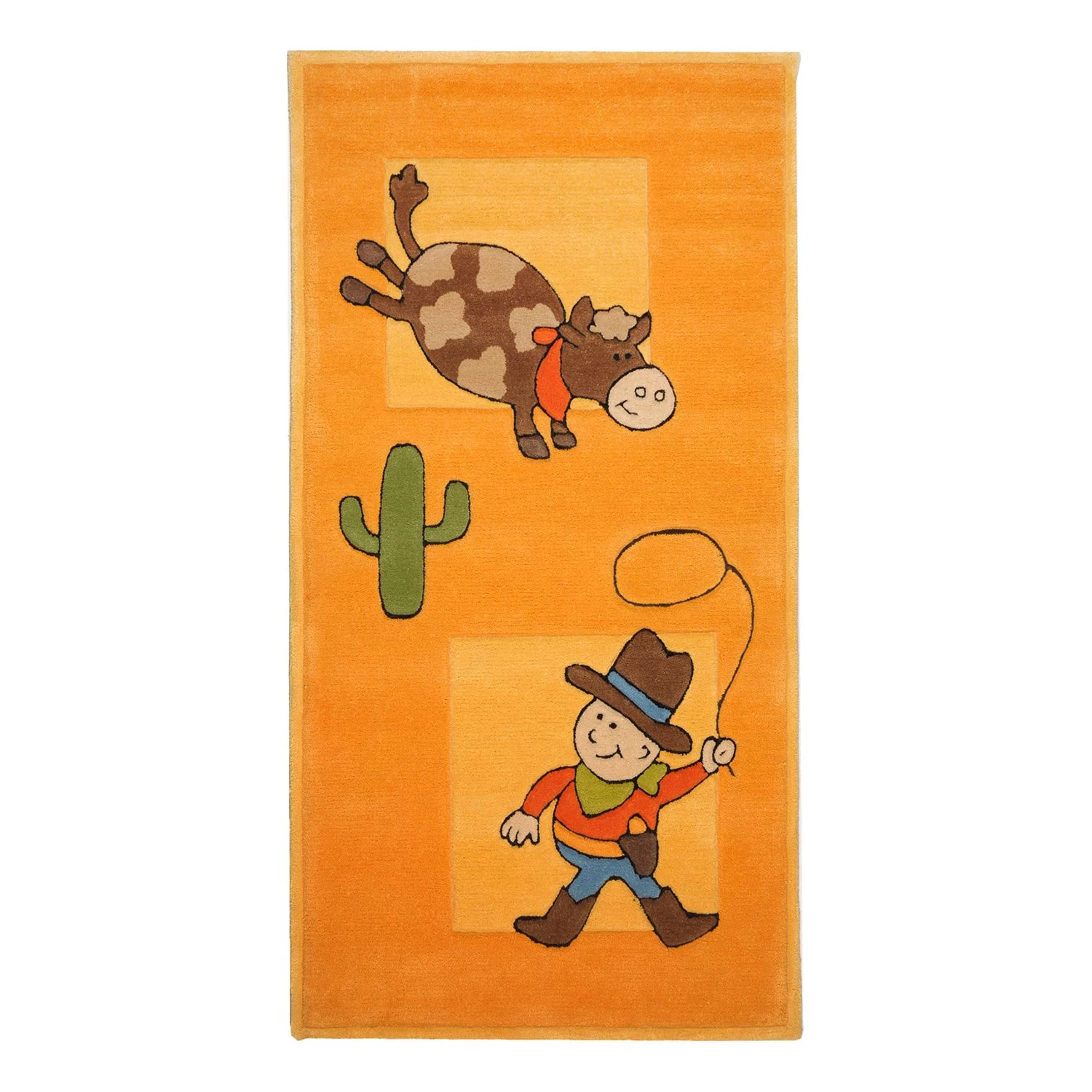 THEKO die markenteppiche Tapis enfant Cowboy Fun - Tissu - Orange - 80 x 150 cm 1 THEKO die markenteppiche Tapis enfant Cowboy Fun - Tissu - Orange - 80 x 150 cm