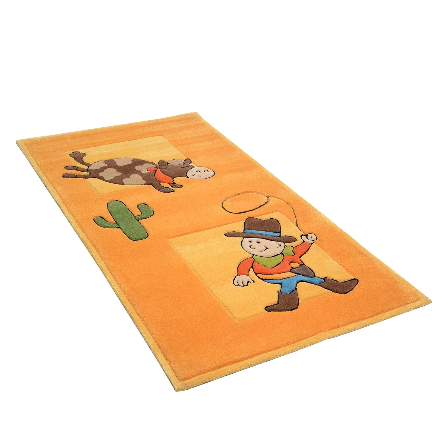 THEKO die markenteppiche Tapis enfant Cowboy Fun - Tissu - Orange - 80 x 150 cm 4 THEKO die markenteppiche Tapis enfant Cowboy Fun - Tissu - Orange - 80 x 150 cm – Image 4