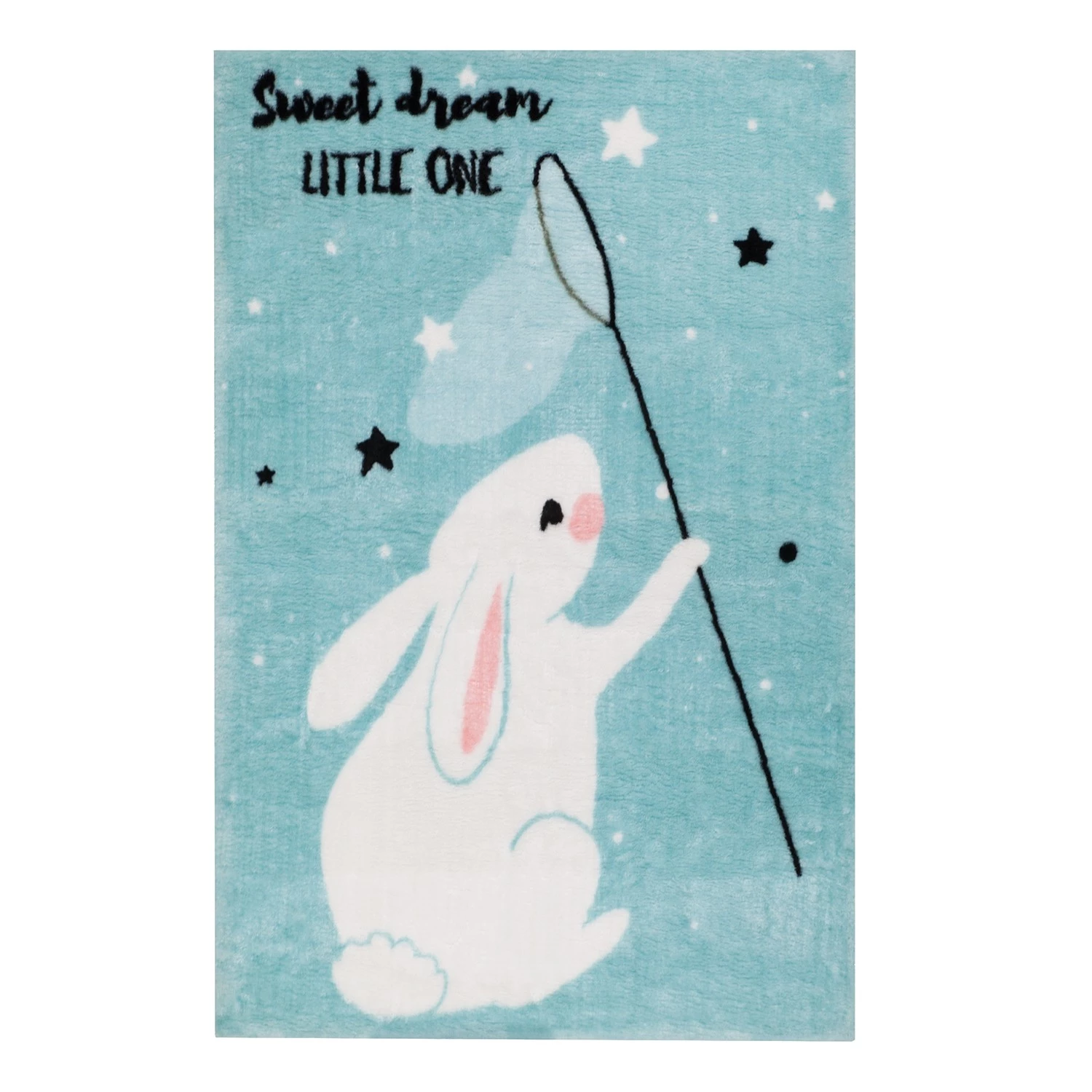 Obsession Tapis enfant My Bunny - Fibres synthétiques - Turquoise / Blanc - 90 x 130 cm 1 Obsession Tapis enfant My Bunny - Fibres synthétiques - Turquoise / Blanc - 90 x 130 cm