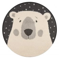 Zala Living Tapis enfant Icebear Emmet - Fibres synthétiques - Noir / Crème