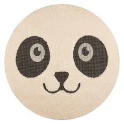 Zala Living Tapis enfant Panda Pete - Fibres synthétiques - Crème / Noir