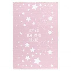 Happy Rugs Tapis enfant Stars - Fibres synthétiques - Rose - 140 x 190 cm