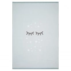 Happy Rugs Tapis enfant Sleeping Eyes - Fibres synthétiques - Gris menthe - 140 x 190 cm