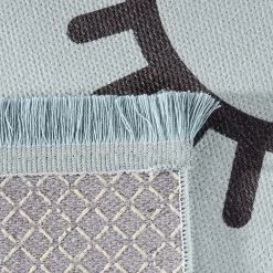 Happy Rugs Tapis enfant Sleeping Eyes - Fibres synthétiques - Gris menthe - 140 x 190 cm -Tapis enfant Soldes 1000197203 200110 11235700102 DETAILS P000000001000197203