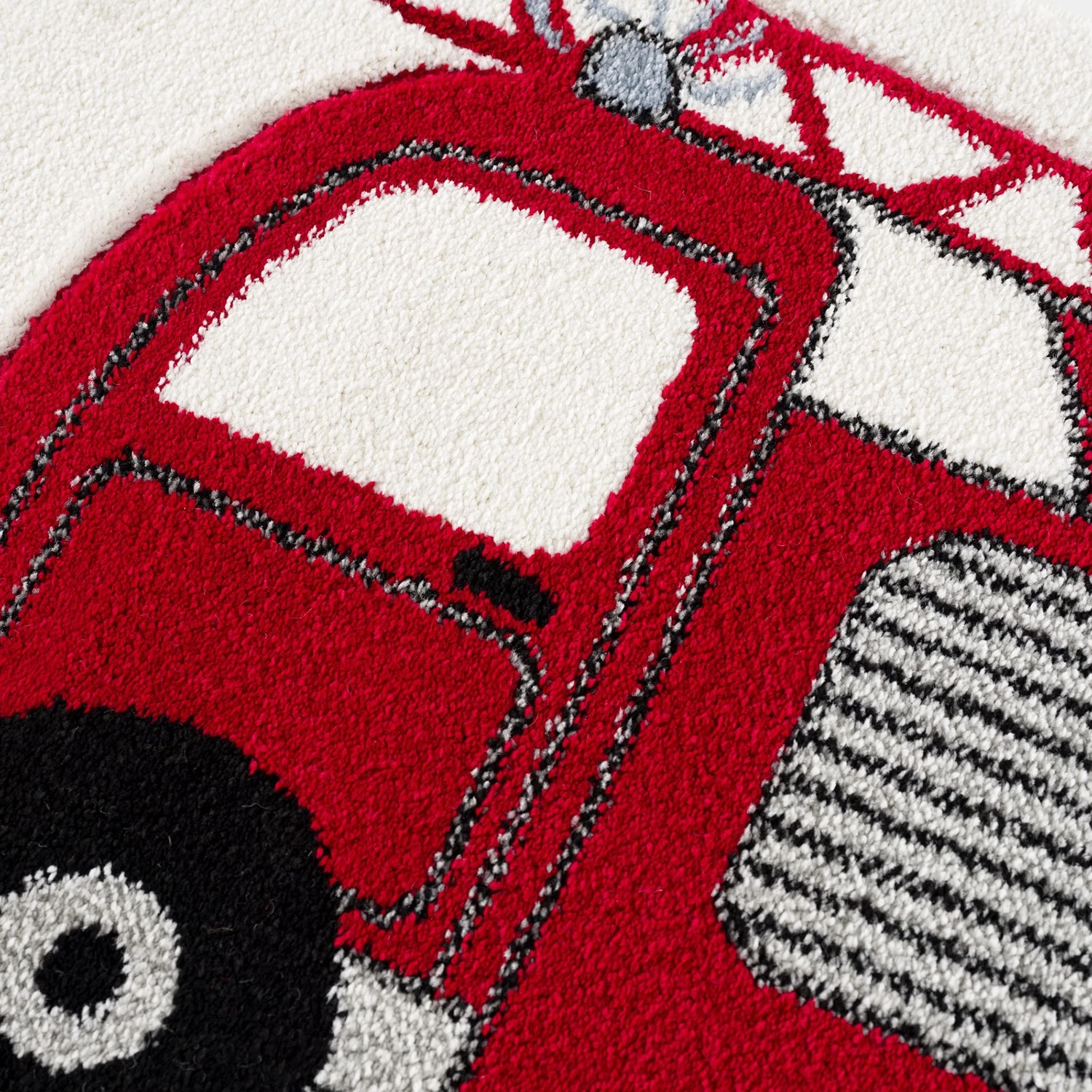 Happy Rugs Tapis enfant Camion de pompier - Fibres synthétiques - Rouge / Crème 8 Happy Rugs Tapis enfant Camion de pompier - Fibres synthétiques - Rouge / Crème – Image 8