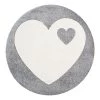 ByGraziela Tapis enfant rond Cœur - Fibres synthétiques - Gris