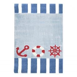 Happy Rugs Tapis enfant En haute mer 1 - Fibres synthétiques - Bleu / Rouge - 120 x 180 cm