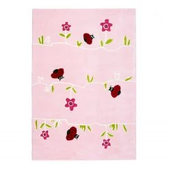 Happy Rugs Tapis enfant Champs de fleurs - Fibres synthétiques - Rose - 120 x 180 cm