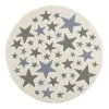 Happy Rugs Tapis enfant rond Stella - Fibres synthétiques - Crème / Gris - Diamètre : 133 cm