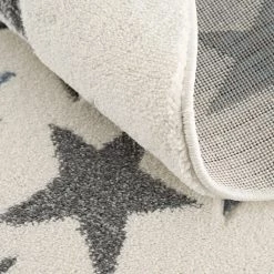 Happy Rugs Tapis enfant rond Stella - Fibres synthétiques - Crème / Gris - Diamètre : 133 cm -Tapis enfant Soldes 1000198042 210910 15002600009 DETAILS P000000001000198042