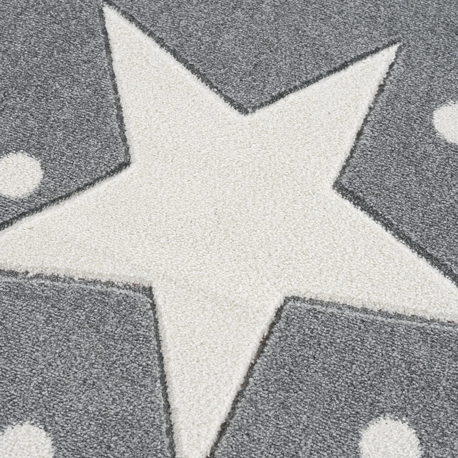 Happy Rugs Tapis enfant Estrella - Fibres synthétiques - Gris clair / Blanc - 100 x 160 cm 4 Happy Rugs Tapis enfant Estrella - Fibres synthétiques - Gris clair / Blanc - 100 x 160 cm – Image 4