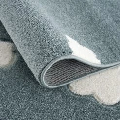 Happy Rugs Tapis enfant Sky Cloud - Fibres synthétiques - Gris menthe - 160 x 230 cm -Tapis enfant Soldes 1000198058 210910 15002700065 DETAILS P000000001000198058