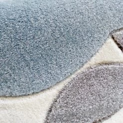 ByGraziela Tapis enfant rond Pomme - Fibres synthétiques - Blanc / Bleu -Tapis enfant Soldes 1000198074 200110 11243700442 DETAILS P000000001000198074