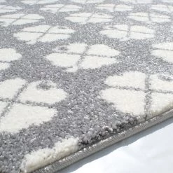 ByGraziela Tapis enfant Trèfle - Fibres synthétiques - Blanc gris -Tapis enfant Soldes 1000198076 200110 11243700447 DETAILS P000000001000198076