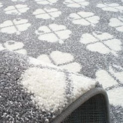 ByGraziela Tapis enfant Trèfle - Fibres synthétiques - Blanc gris -Tapis enfant Soldes 1000198076 200110 11243700448 DETAILS P000000001000198076