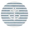 Happy Rugs Tapis enfant rond En haute mer 2 - Fibres synthétiques - Blanc / Bleu