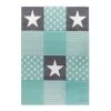 Happy Rugs Tapis enfant Starwalk - Fibres synthétiques - Gris / Vert menthe - 120 x 180 cm