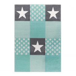 Happy Rugs Tapis enfant Starwalk - Fibres synthétiques - Gris / Vert menthe - 120 x 180 cm