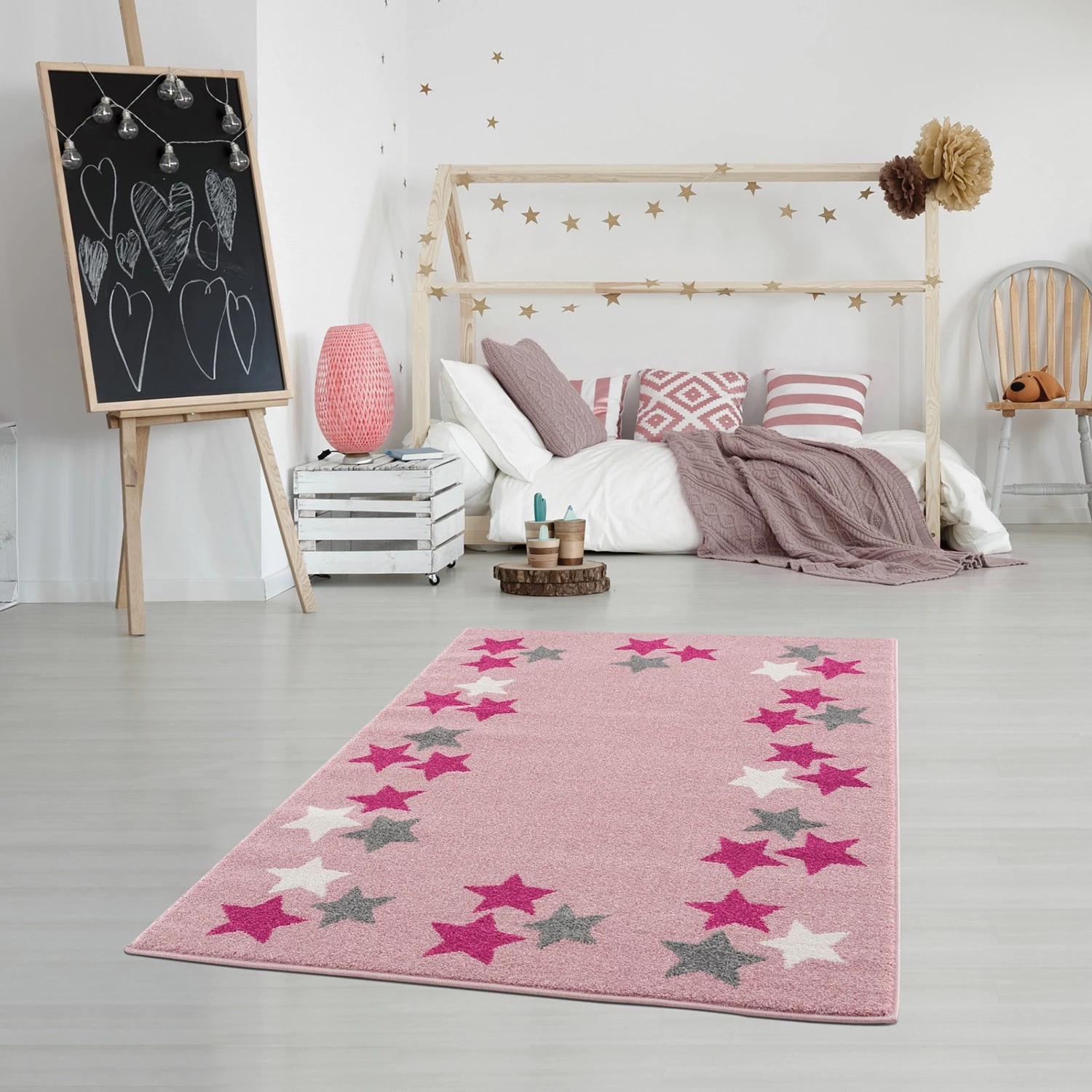 Happy Rugs Tapis enfant Spring - Fibres synthétiques - Rose / Blanc - 120 x 180 cm 2 Happy Rugs Tapis enfant Spring - Fibres synthétiques - Rose / Blanc - 120 x 180 cm – Image 2