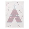 Happy Rugs Tapis enfant Tipi - Fibres synthétiques - Crème / Rose