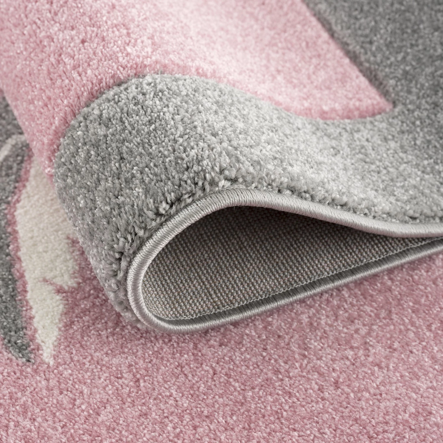 Happy Rugs Tapis enfant Attrape-rêves - Fibres synthétiques - Rose / Gris clair 3 Happy Rugs Tapis enfant Attrape-rêves - Fibres synthétiques - Rose / Gris clair – Image 3