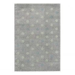 Happy Rugs Tapis enfant Confetti - Fibres synthétiques - Gris / Vert menthe - 120 x 180 cm