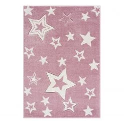 Happy Rugs Tapis enfant Galaxy - Fibres synthétiques - Rose / Blanc - 160 x 230 cm