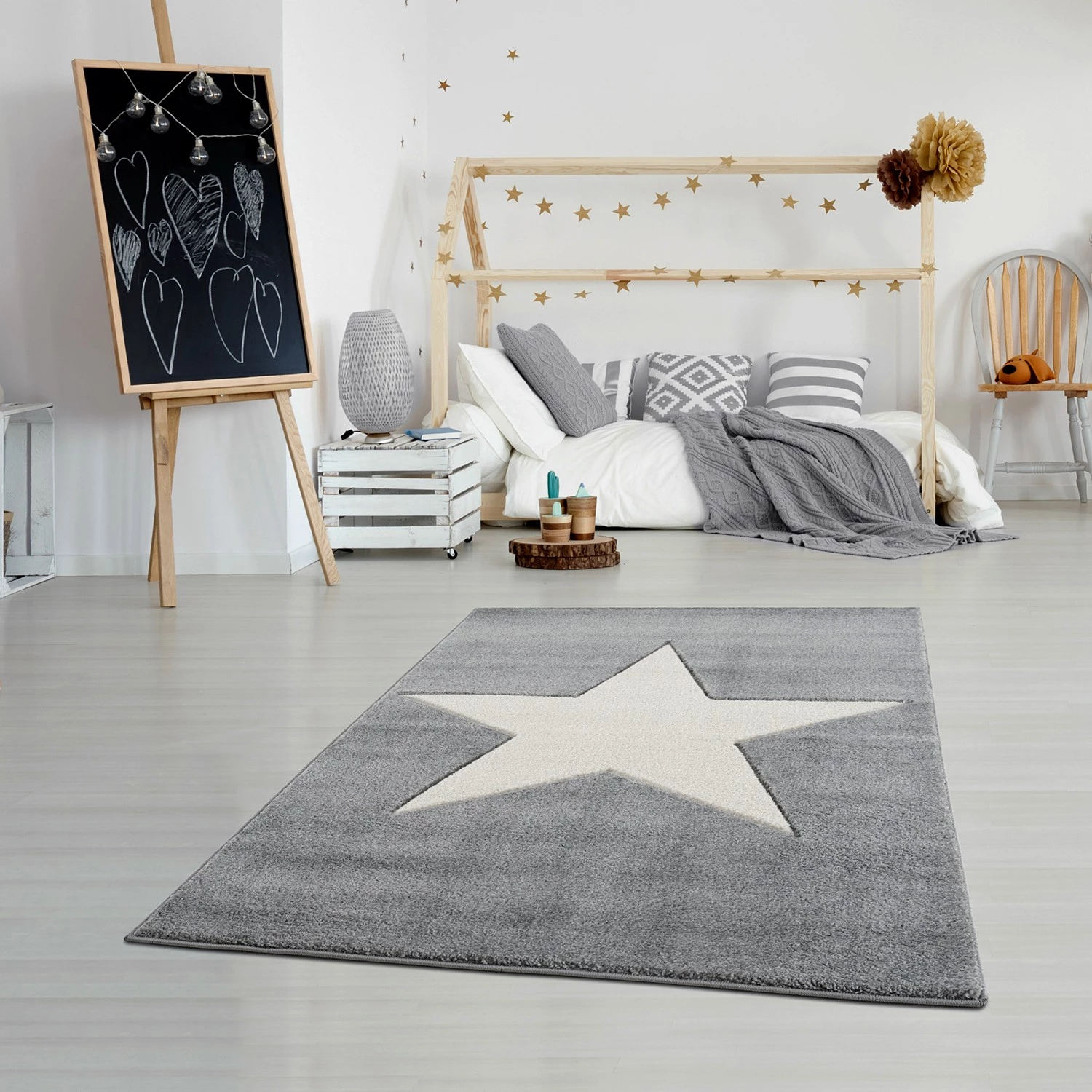 Happy Rugs Tapis enfant Shootingstar - Fibres synthétiques - Gris / Crème - 160 x 230 cm 2 Happy Rugs Tapis enfant Shootingstar - Fibres synthétiques - Gris / Crème - 160 x 230 cm – Image 2